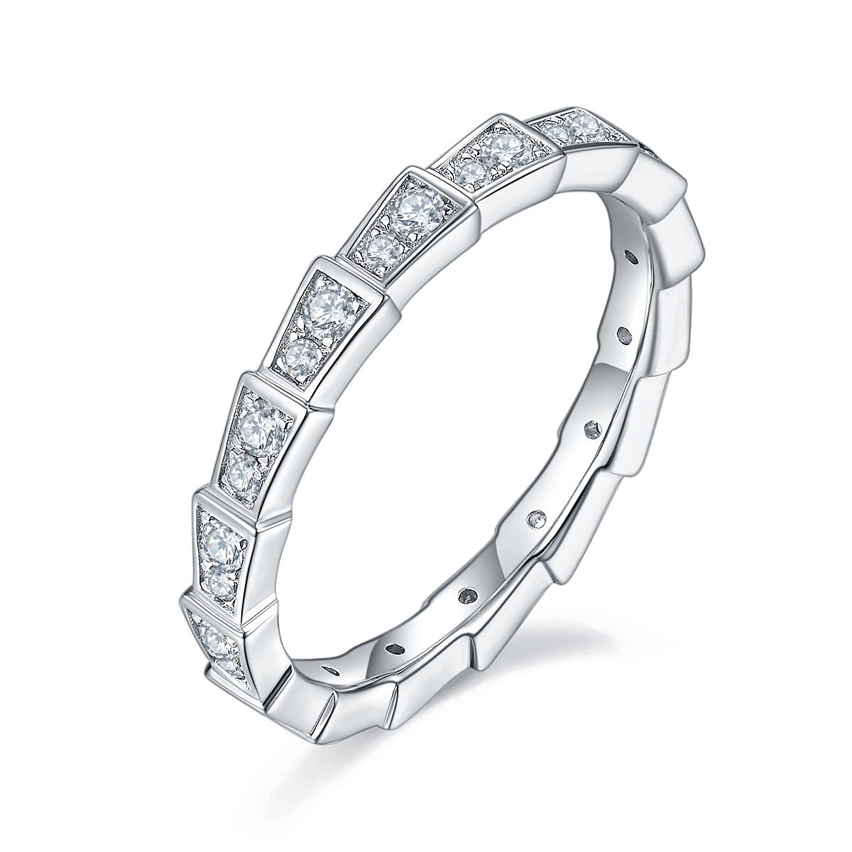 Mechanical Snake Single CVD Diamonds Ring-D color VVS - supskart