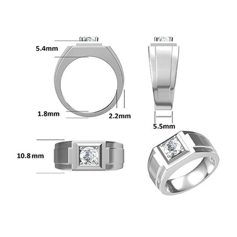 Men's CVD Diamond Ring - Matte Surface - supskart