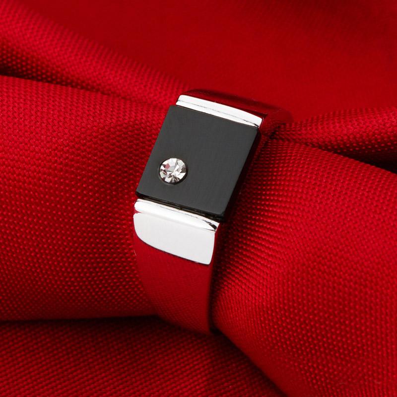 Natural Black Agate Stone 925 Silver Man Ring - supskart