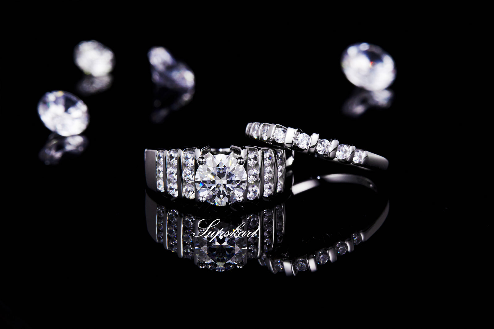 Supskart CVD Diamond Bridal Ring Sets- SUP017 - supskart