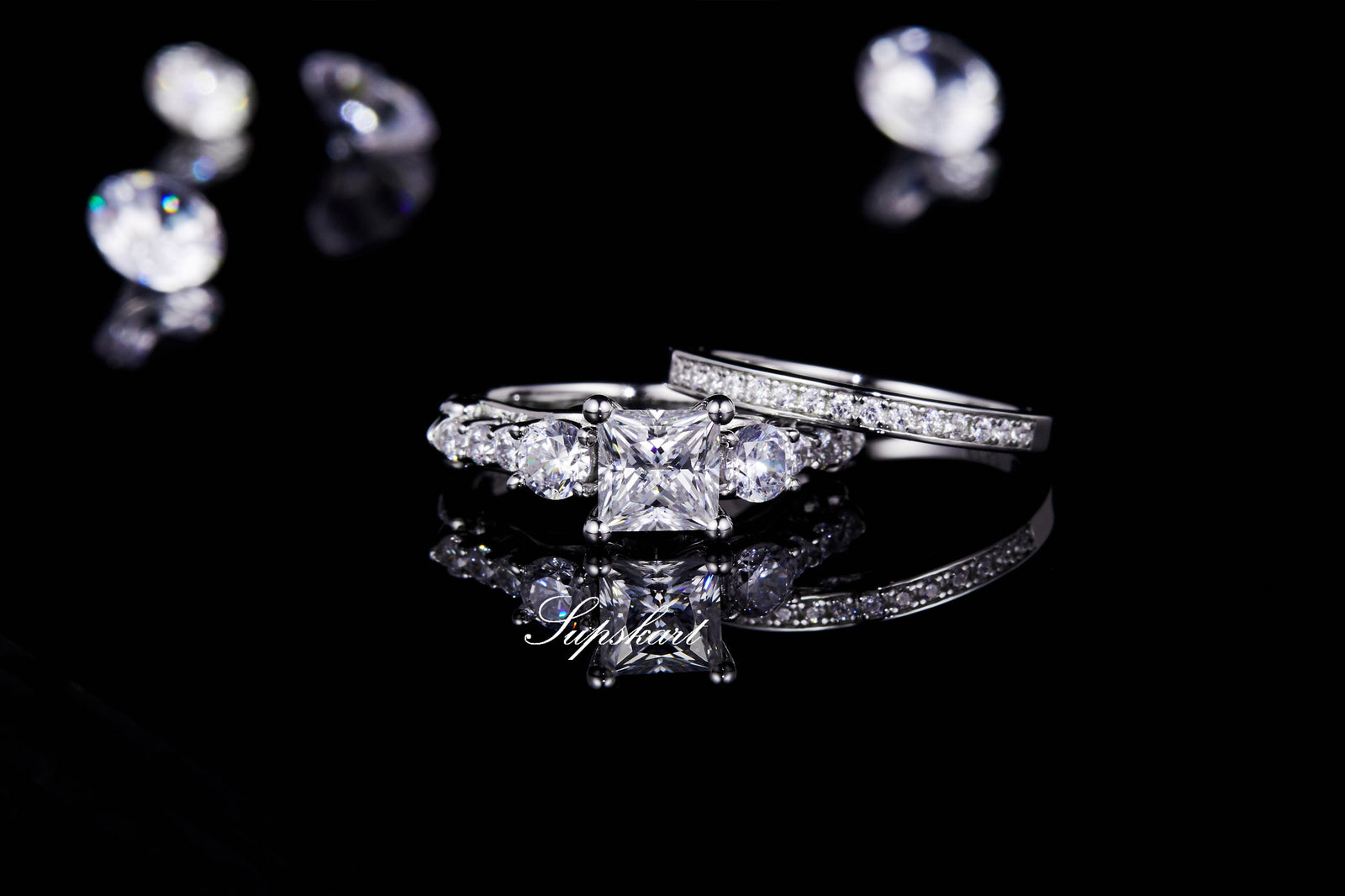 Supskart CVD Diamond Bridal Ring Sets- SUP016 - supskart
