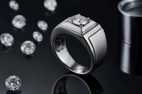 Simple Design Men's CVD Diamond Ring - supskart