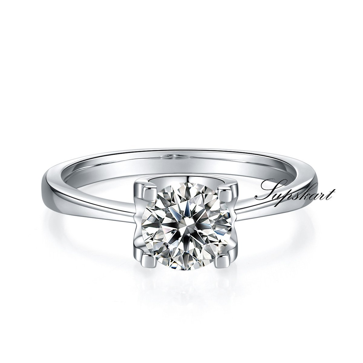 Simple OX Head CVD Diamond Ring-D color VVS - supskart