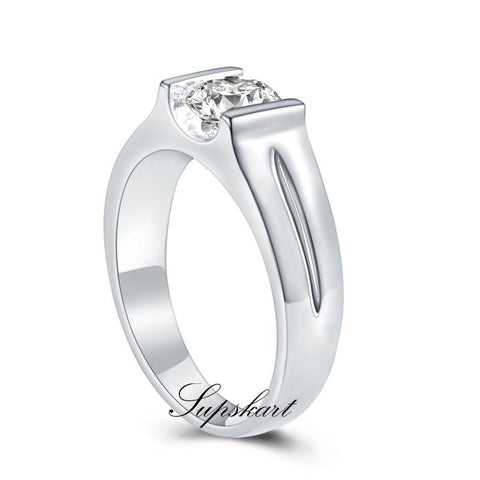 Simple Ox Head CVD Diamonds Men's Ring - supskart