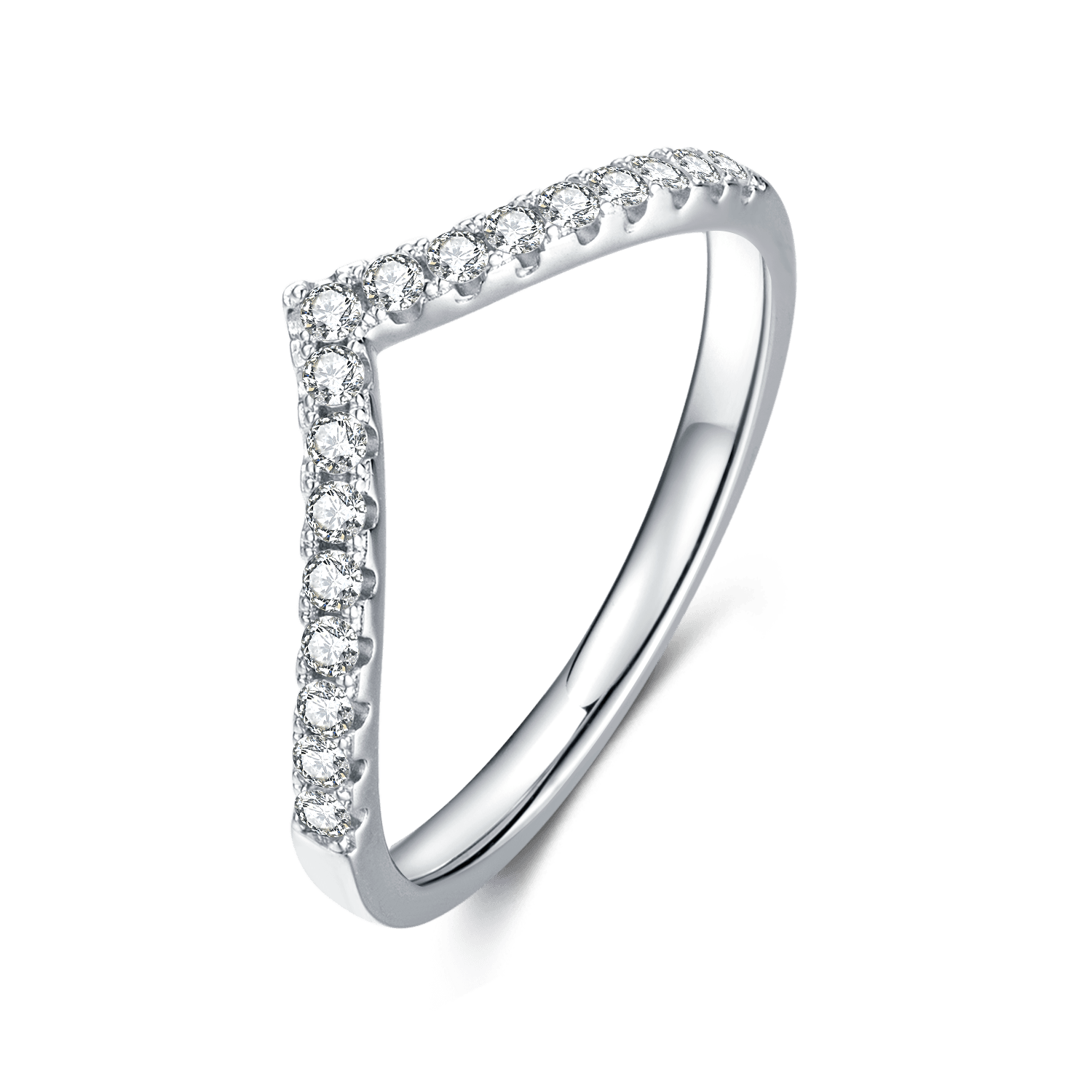 Single V-Shape CVD Diamond Ring-D color VVS - supskart