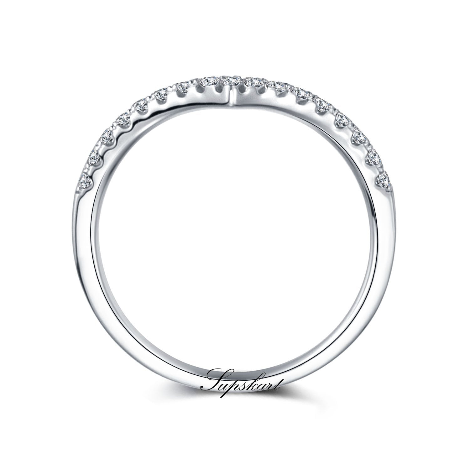 Single V-Shape CVD Diamond Ring-D color VVS - supskart