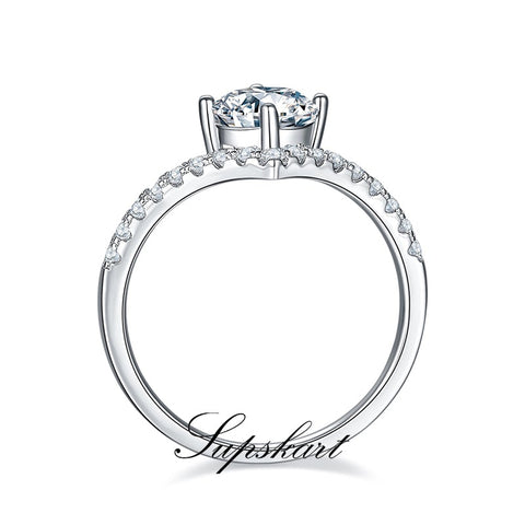 Single V-Shape CVD Diamond Ring-D color VVS - supskart