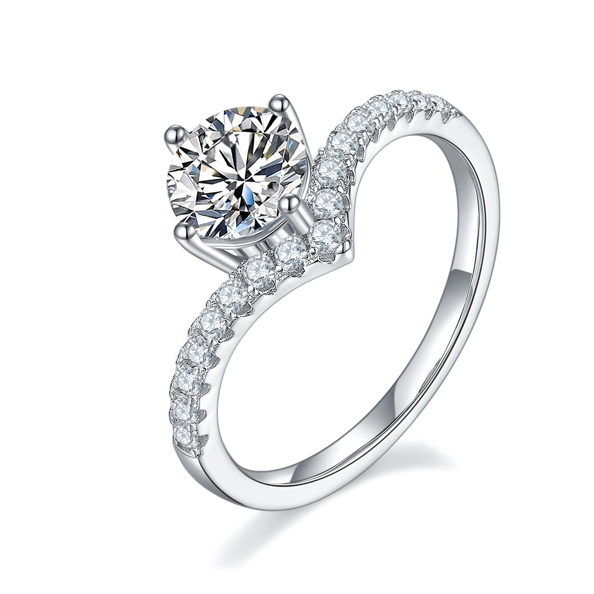 Single V-Shape CVD Diamond Ring-D color VVS - supskart