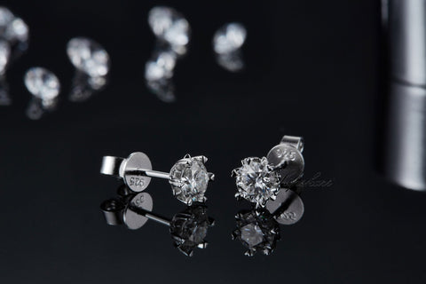 Snowflake Style CVD Diamond Necklace Stud Jewlery Set - supskart