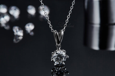 Snowflake Style CVD Diamond Necklace Stud Jewlery Set - supskart