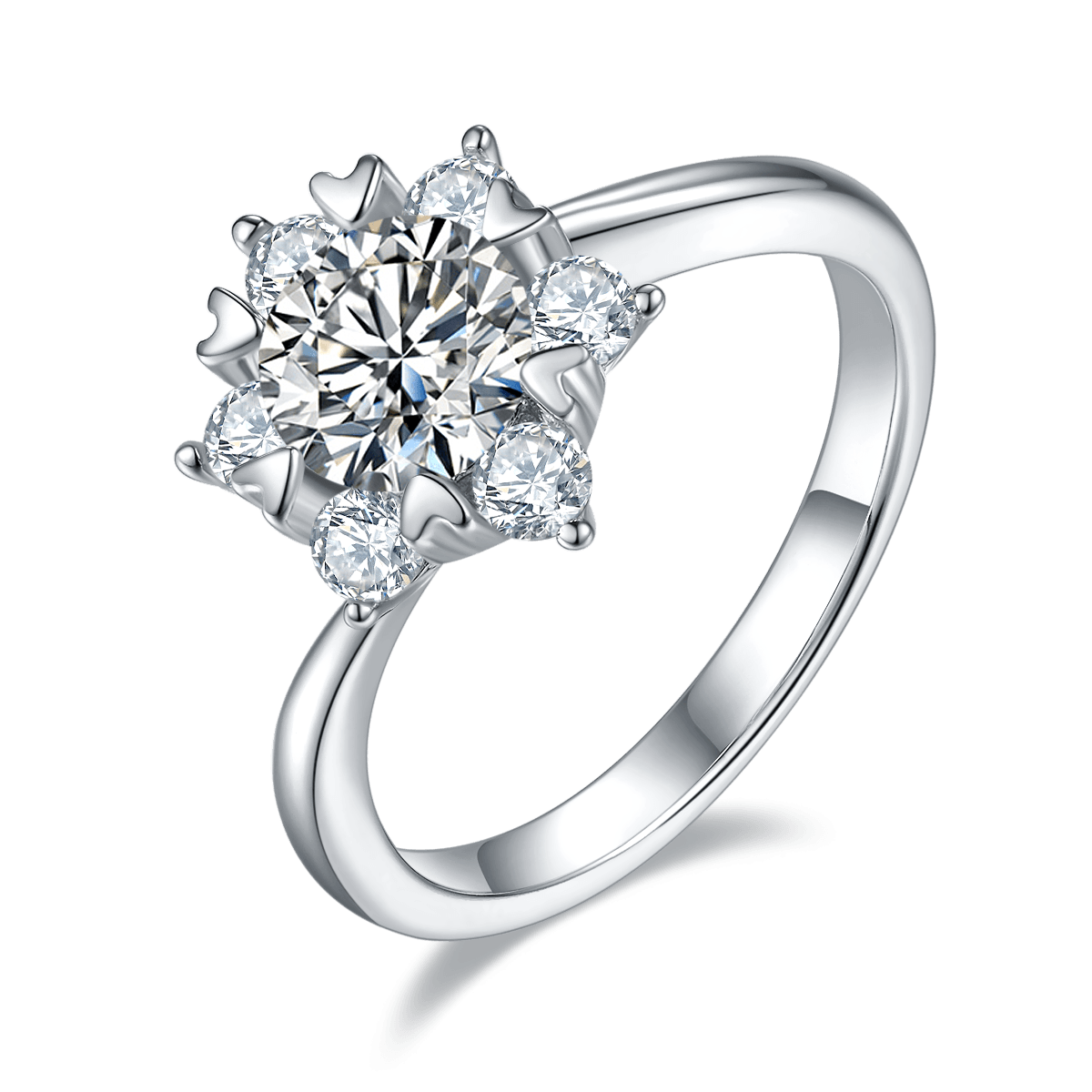 Star Flower CVD Diamond Ring-D color VVS - supskart