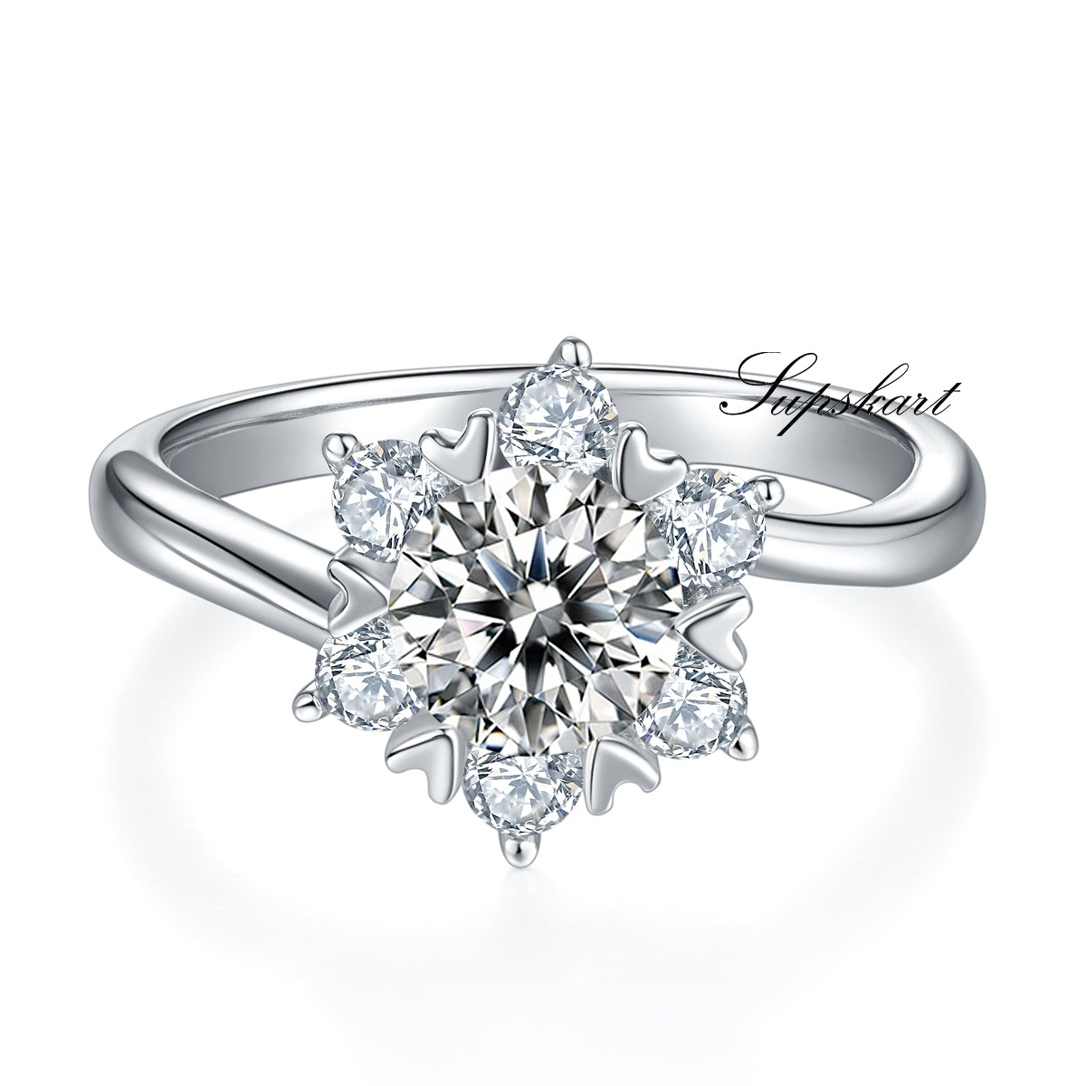 Star Flower CVD Diamond Ring-D color VVS - supskart