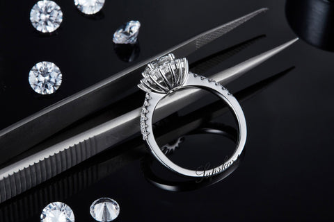 Sun Flower CVD Diamond Ring-D color VVS - supskart