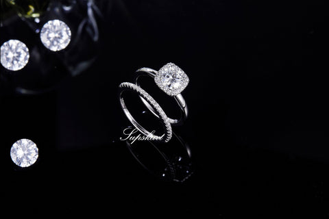 Supskart CVD Diamond Bridal Ring Sets- SUP002 - supskart