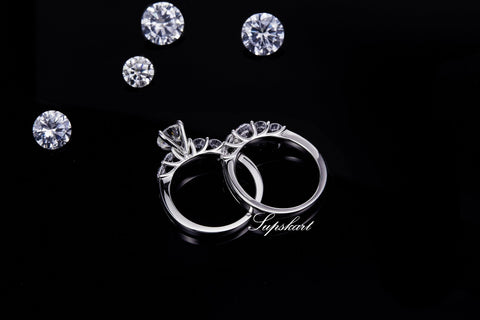 Supskart CVD Diamond Bridal Ring Sets- SUP005 - supskart