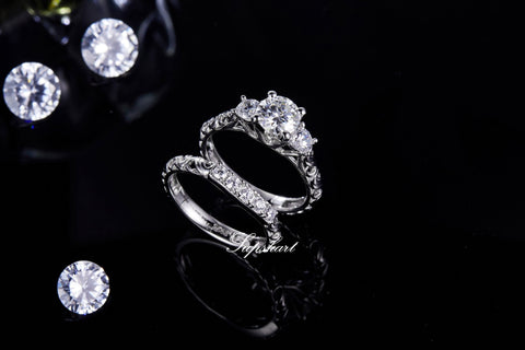 Supskart CVD Diamond Bridal Ring Sets- SUP009 - supskart