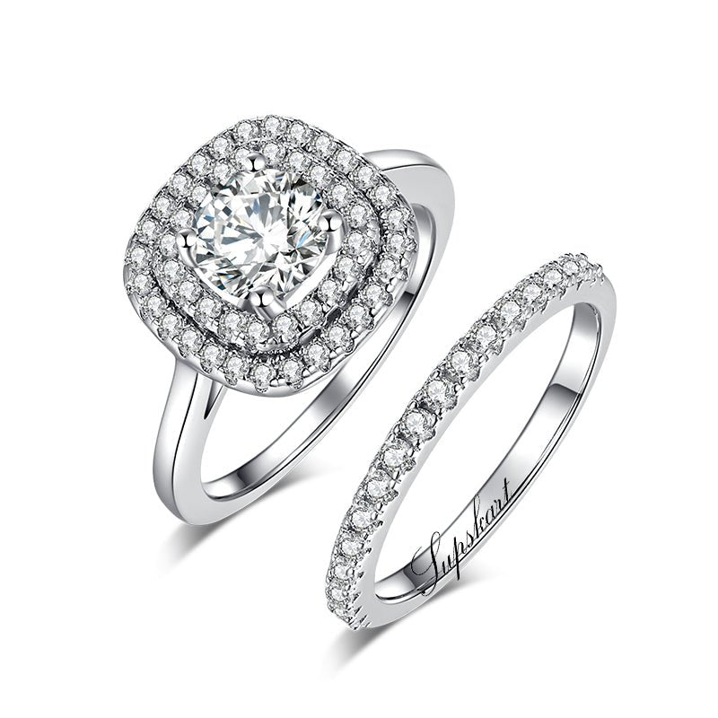 Supskart CVD Diamond Bridal Ring Sets- SUP010 - supskart