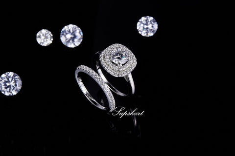 Supskart CVD Diamond Bridal Ring Sets- SUP010 - supskart