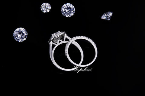 Supskart CVD Diamond Bridal Ring Sets- SUP010 - supskart