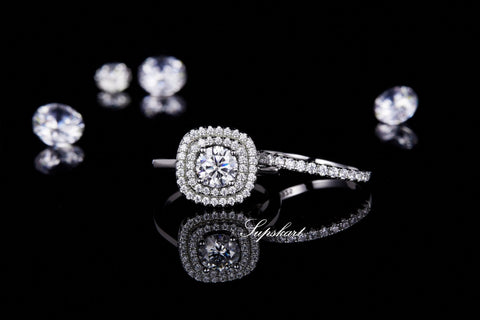 Supskart CVD Diamond Bridal Ring Sets- SUP010 - supskart