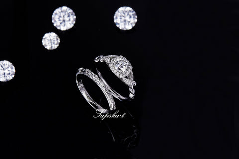 Supskart CVD Diamond Bridal Ring Sets- SUP012 - supskart