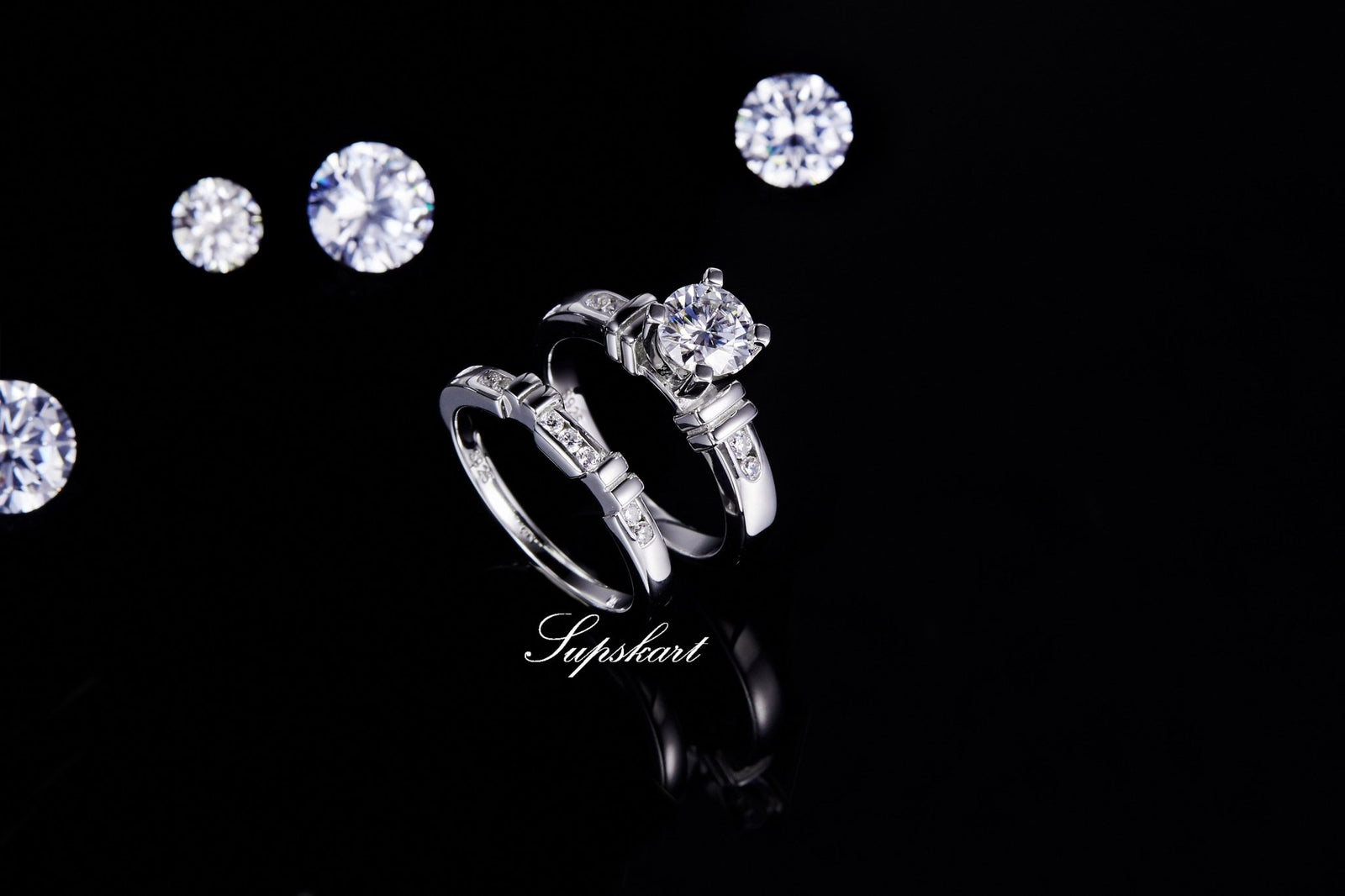 Supskart CVD Diamond Bridal Ring Sets- SUP013 - supskart