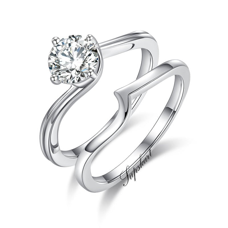 Supskart CVD Diamond Bridal Ring Sets- SUP014 - supskart