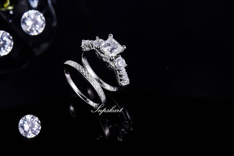 Supskart CVD Diamond Bridal Ring Sets- SUP016 - supskart