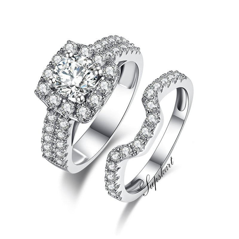 Supskart CVD Diamond Bridal Ring Sets- SUP018 - supskart