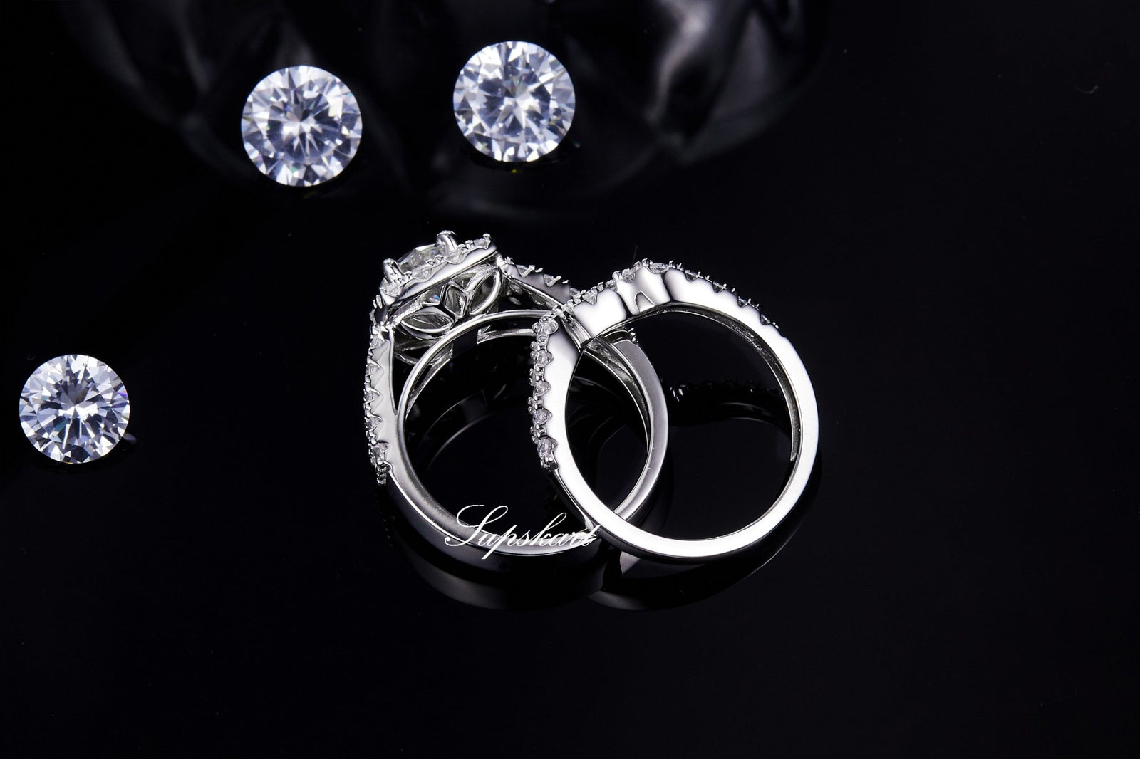 Supskart CVD Diamond Bridal Ring Sets- SUP018 - supskart