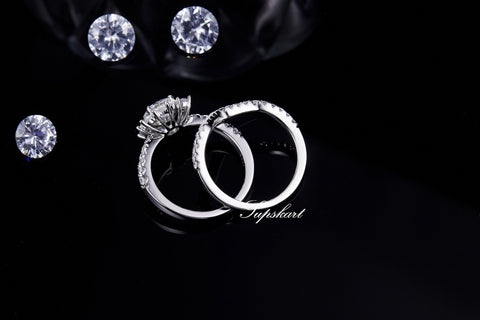 Supskart CVD Diamond Bridal Ring Sets- SUP021 - supskart