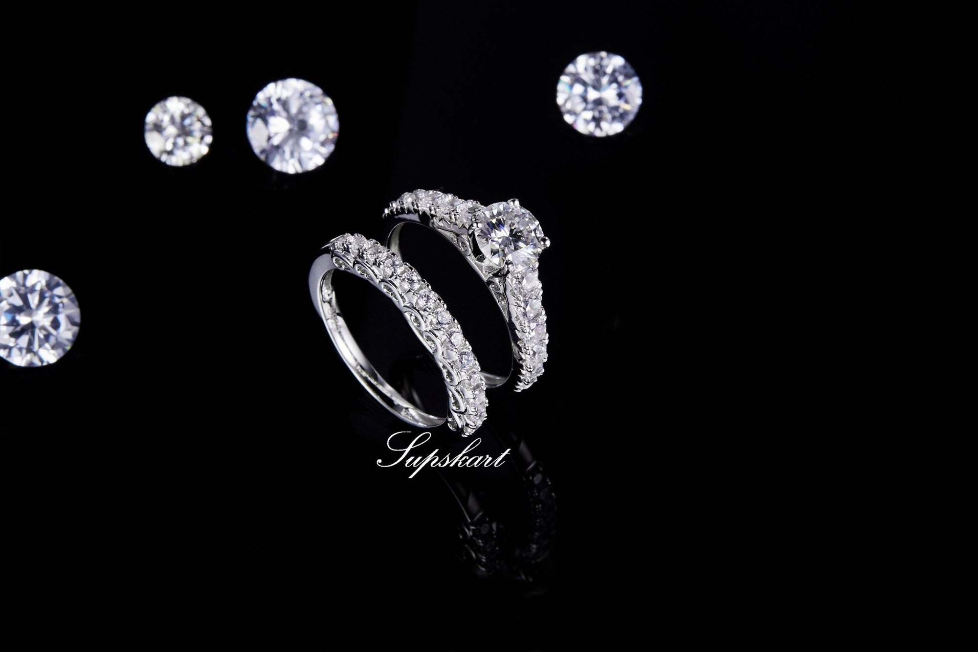 Supskart CVD Diamond Bridal Ring Sets- SUP025 - supskart