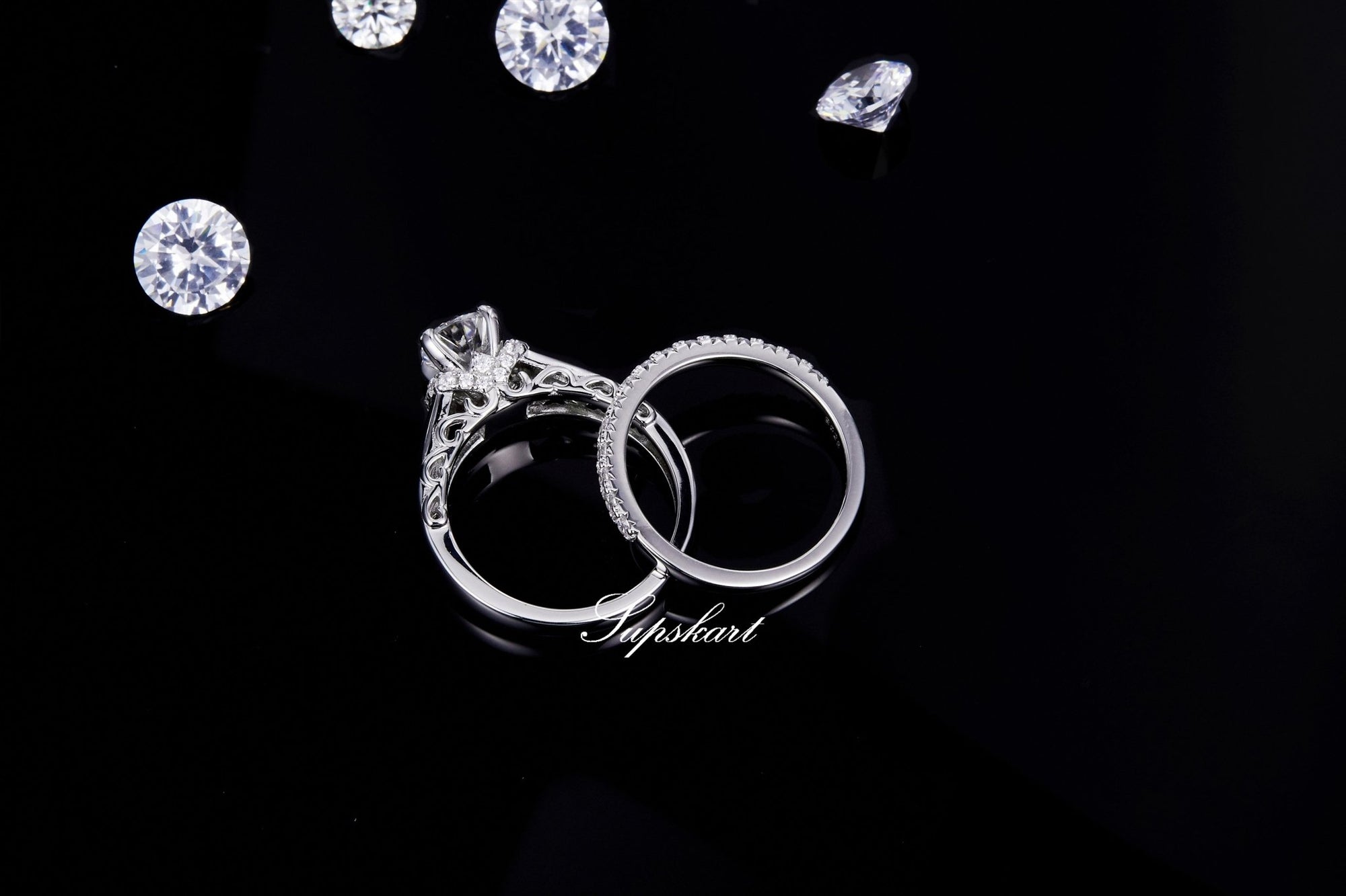 Supskart CVD Diamond Bridal Ring Sets- SUP027 - supskart