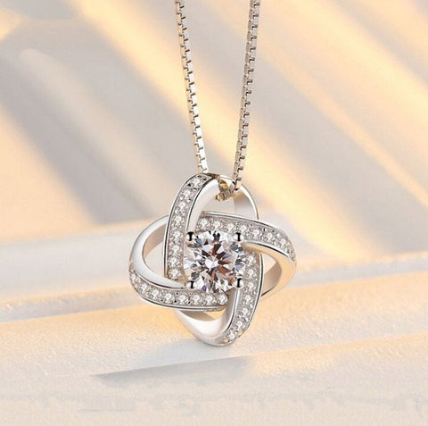 🎁The best gift for mom in 2022🎁-Love Knot CVD Diamond Necklace-Pre-sale - supskart