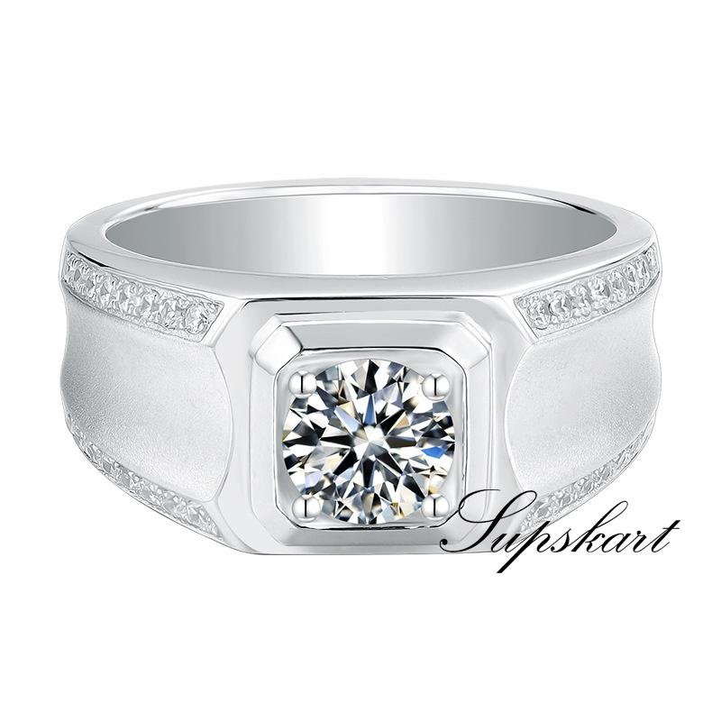 Two Row Design CVD Diamonds Men's Engagement Ring - supskart