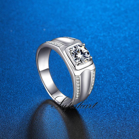 Two Row Design CVD Diamonds Men's Engagement Ring - supskart